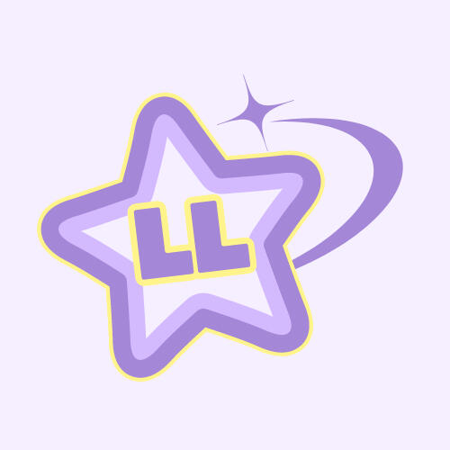 A lavender purple star with two letters, L L, in the center.